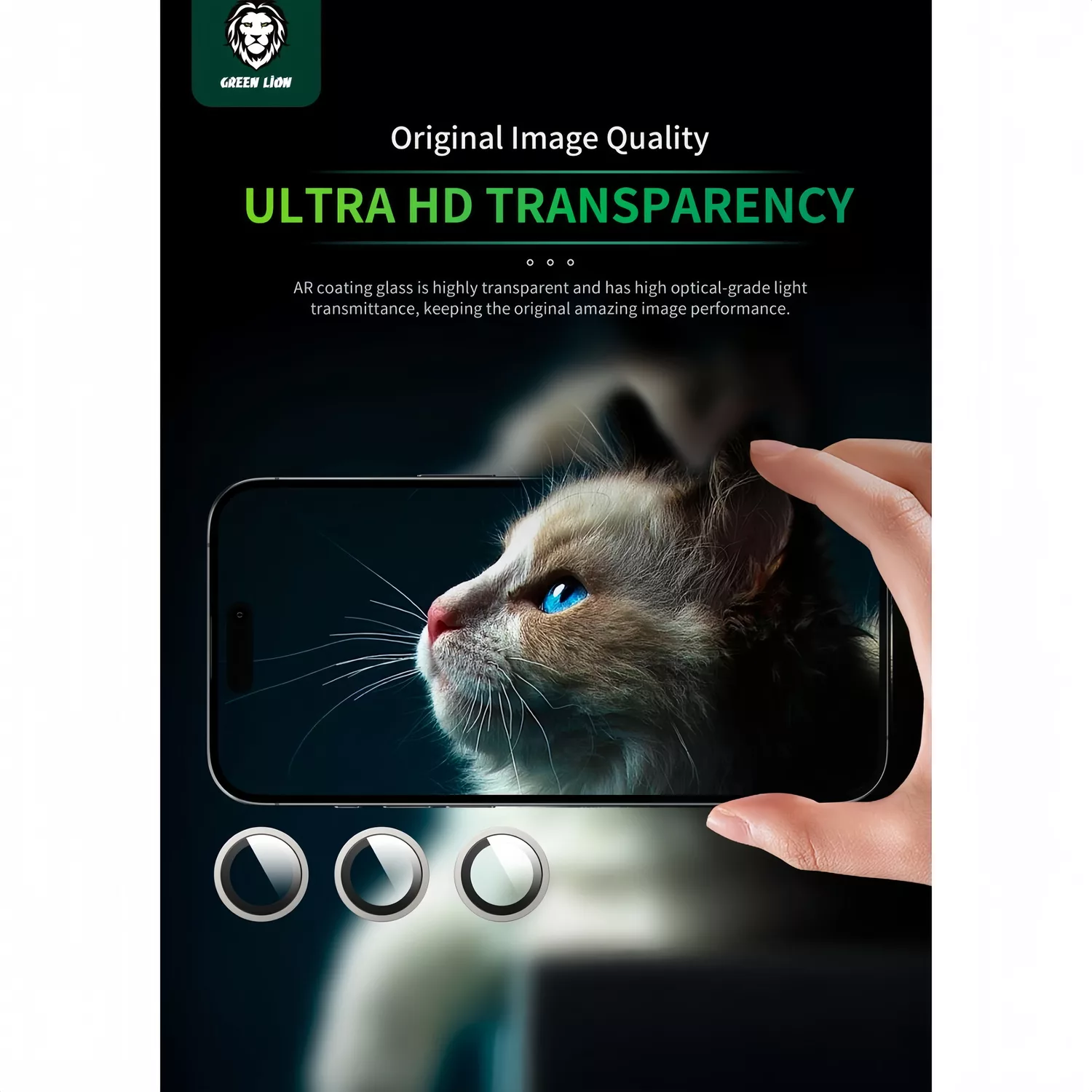 محافظ لنز دوربین گرین لاین مدل Classic مناسب برای گوشی موبایل اپل iPhone 16 Pro / 16 ProMax