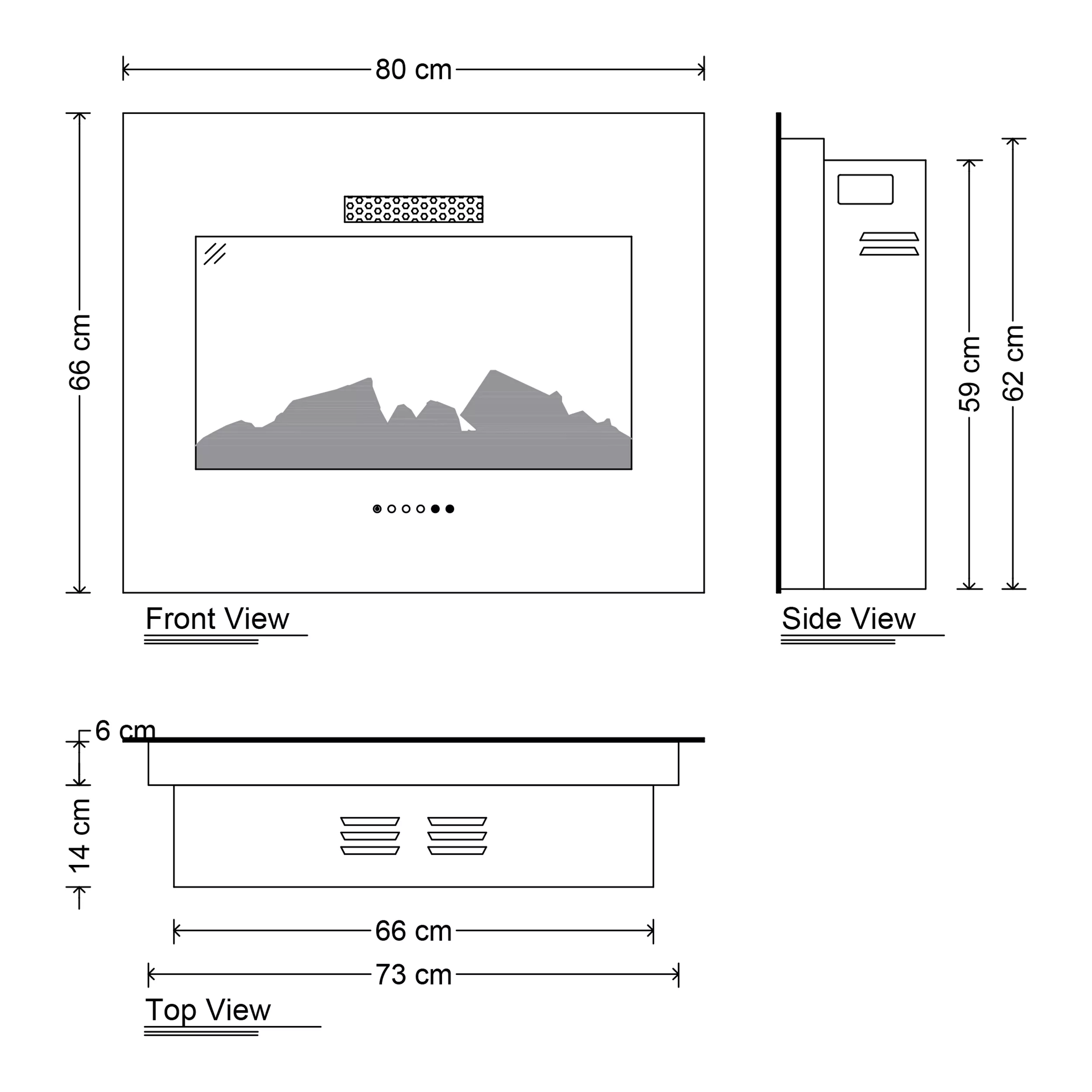 شومینه برقی شومینه اچ بی مدل ID6838-80