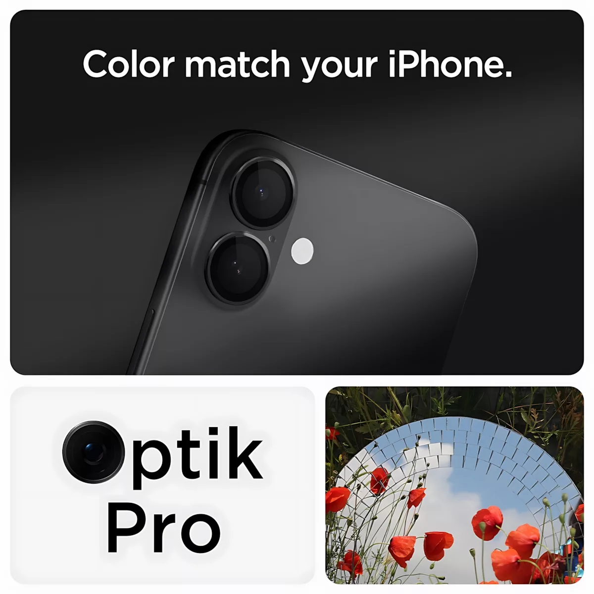 محافظ لنز دوربین شیشهای اسپیگن مدل Optik Pro مناسب برای گوشی موبایل اپل iPhone 16