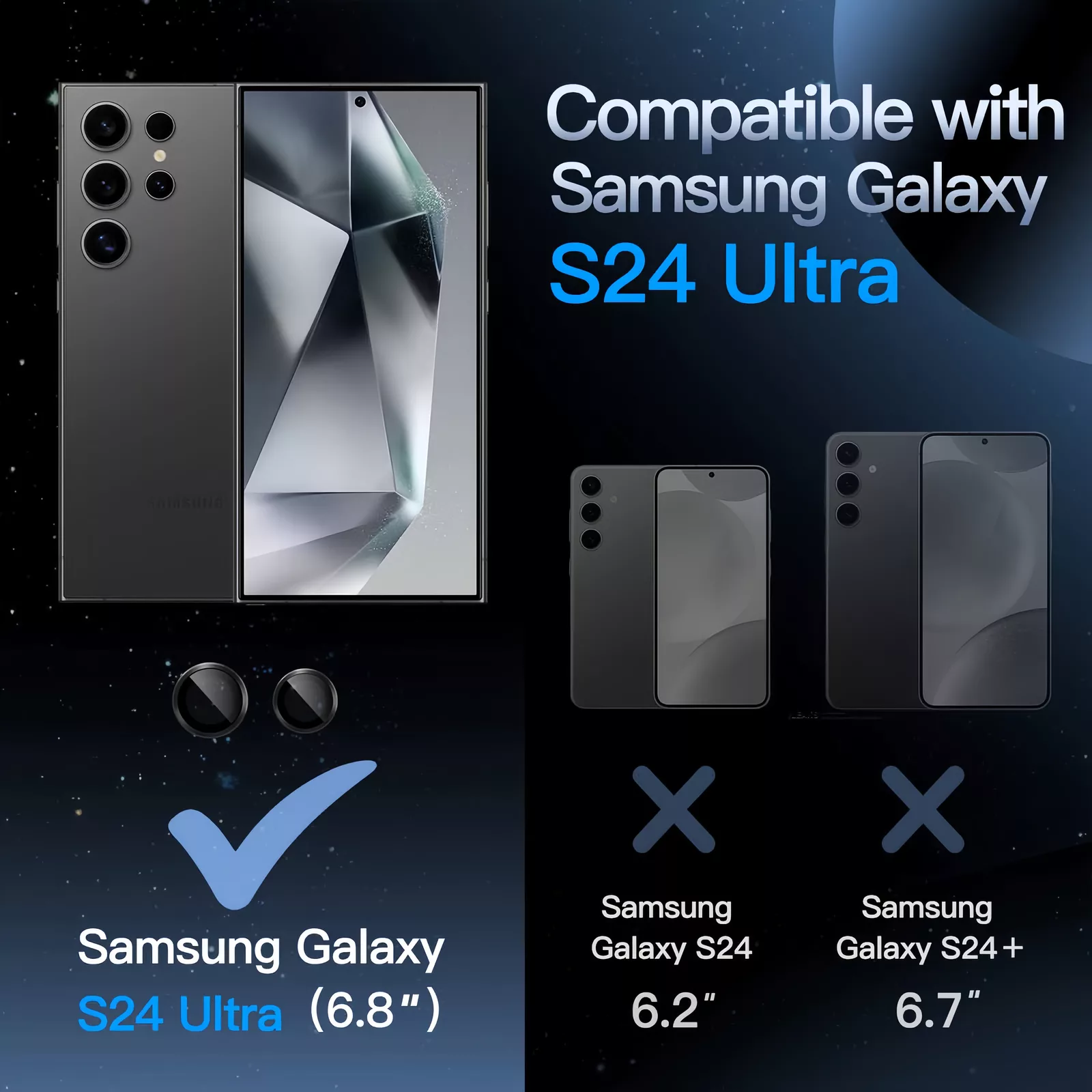 محافظ لنز دوربین راکی مایل مدل CAM-4 مناسب برای گوشی موبایل سامسونگ Galaxy S24 Ultra