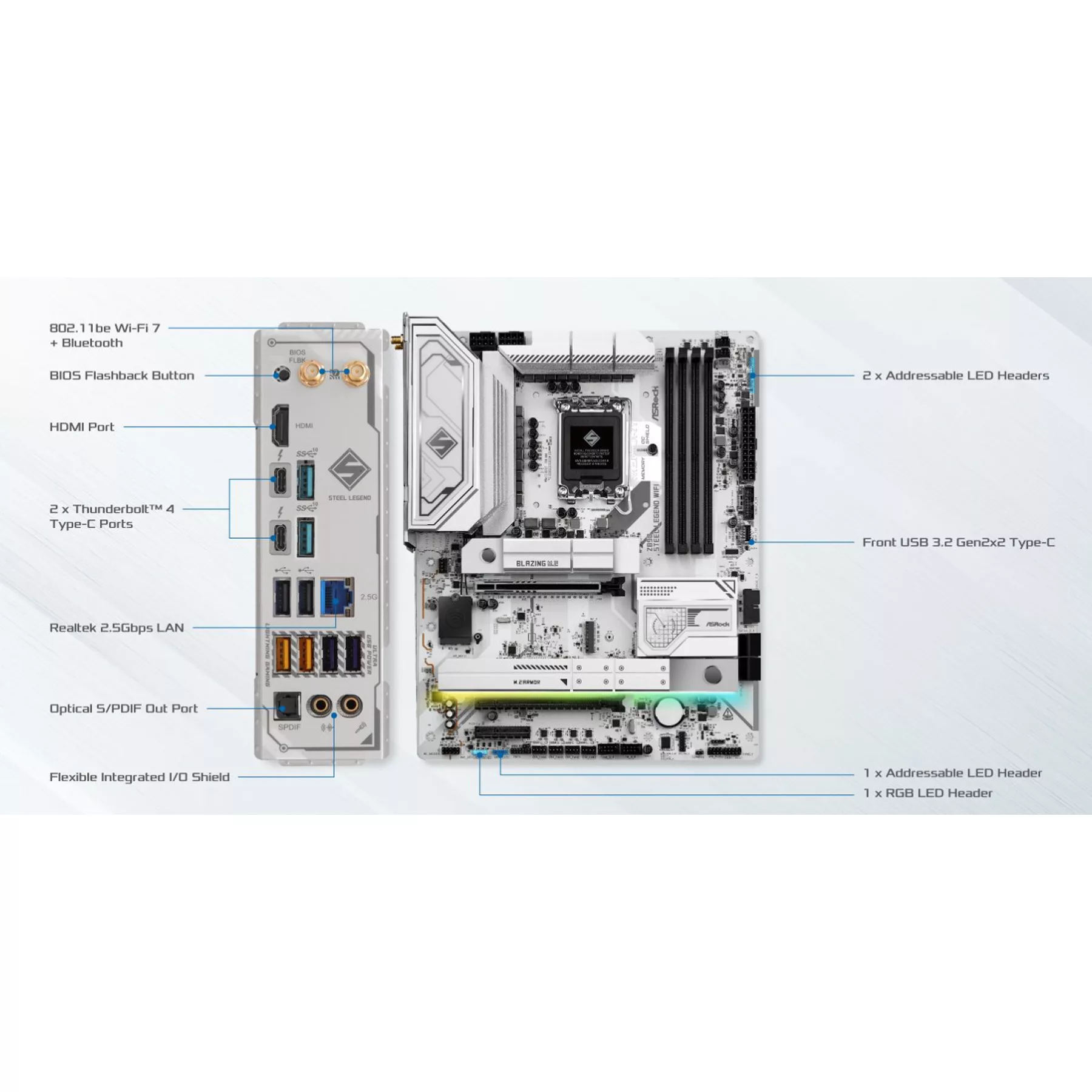 مادربرد ازراک مدل Z890 Steel Legend WiFi