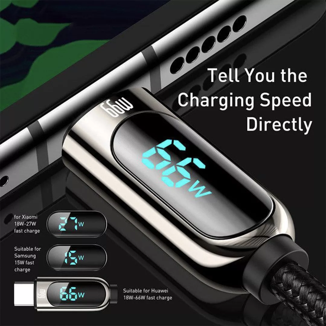 کابل تبدیل USB به USB-C بیسوس مدل Display Fast Charging-66w طول 2 متر