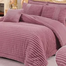 سرویس روتختی مدل مخمل ترک کرکره ای کد AJ 4236 دو نفره 8 تکه