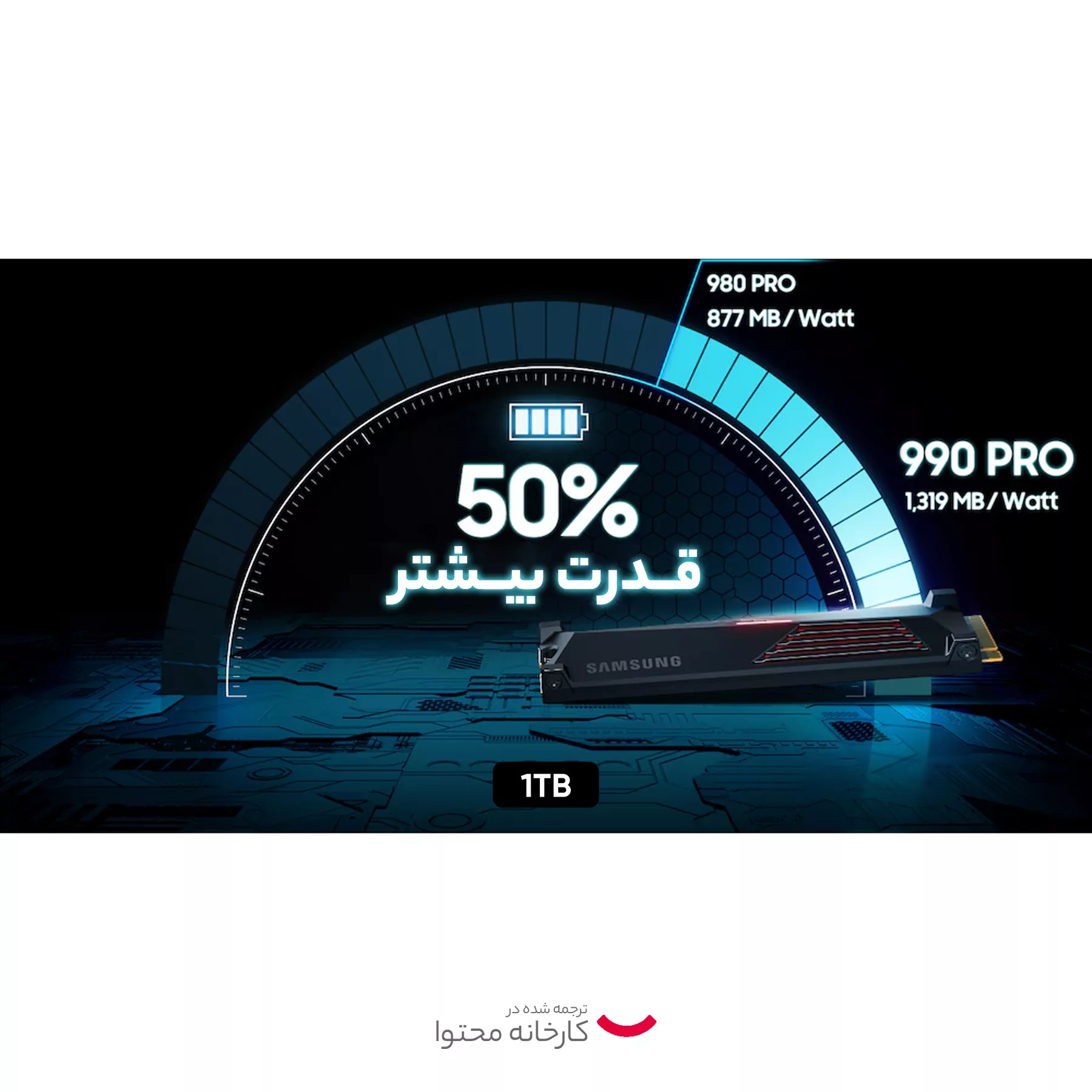 اس اس دی اینترنال سامسونگ مدل 990PRO with Heatsink ظرفیت یک ترابایت