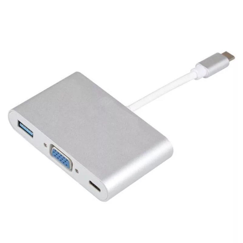 مبدل usb-c به VGA/ USB/ usb-c مدل MULTIPORT