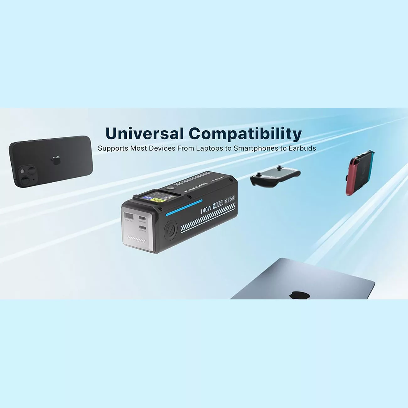 پاوربانک پاورولوجی مدل Smart Display 140W PPBCHA83 ظرفیت 27000 میلی آمپر ساعت