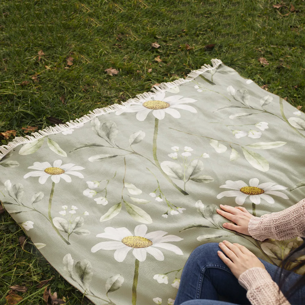 شال مبل مدل بابونه کد f2sh1059 سایز 100x180 سانتی متر