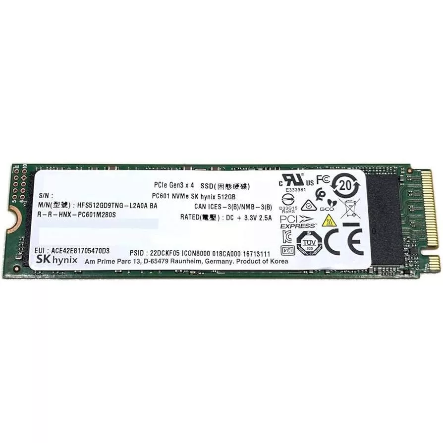 اس اس دی اینترنال اس کی هاینیکس مدل PC601 NVMe ظرفیت 256 گیگابایت