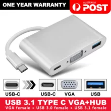 مبدل usb-c به VGA/ USB/ usb-c مدل MULTIPORT