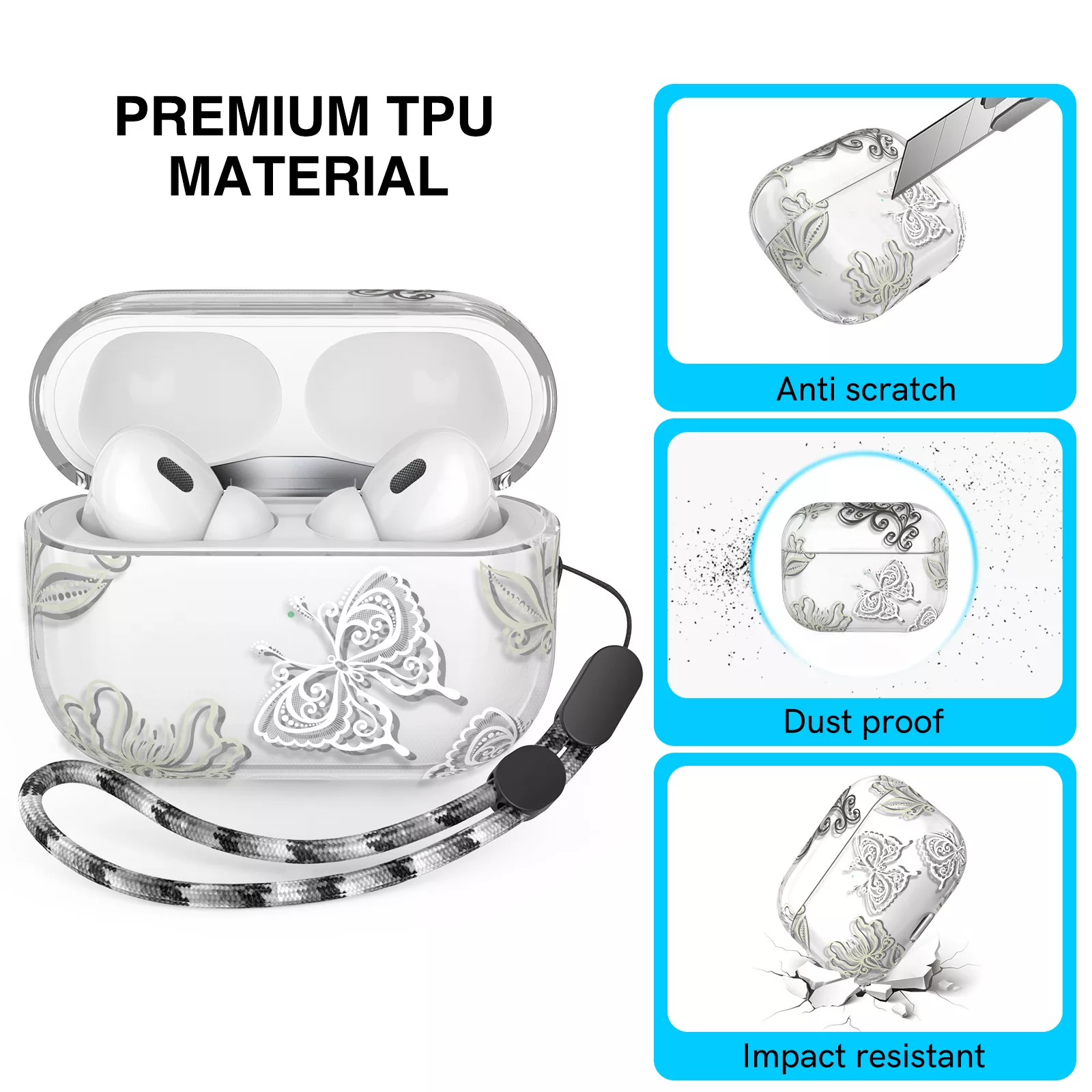 کاور آها استایل مدل WE17 - Butterfly پروانه مناسب برای کیس اپل ایرپاد پرو 2