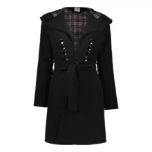 پالتو زنانه مدل کلاه دار عروسکی  رنگ مشکی