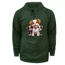 هودی زنانه مدل سگ کد ۱ رنگ یشمی