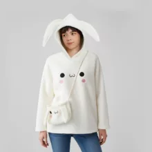 هودی زنانه مدل گوش دار به همراه کیف