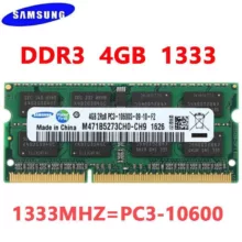 رم لپ تاپ DDR3 تک کاناله 1333 مگاهرتز CL11 سامسونگ مدل PC3 ظرفیت 4گیگابایت