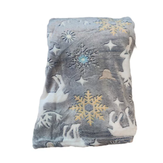 پتو مسافرتی 1 نفر مدل گوزن زمستانی سایز 150x200 سانتیمتر