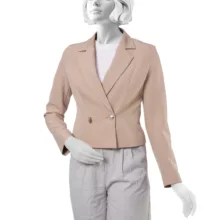 کراپ کت زنانه ریسانی مدل 5266 رنگ کرم