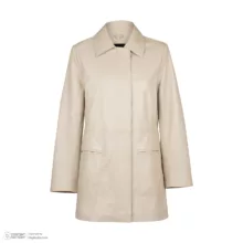 کت چرم زنانه چرم مشهد مدل b0480-092 رنگ استخوانی