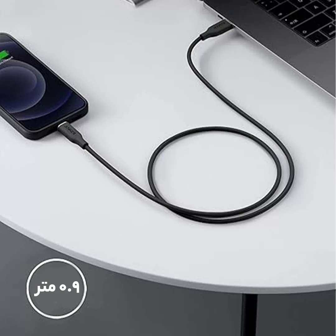 کابل تبدیل USB-C به لایتنینگ انکر مدل Power Line III Flow A8662 طول 0.9 متر