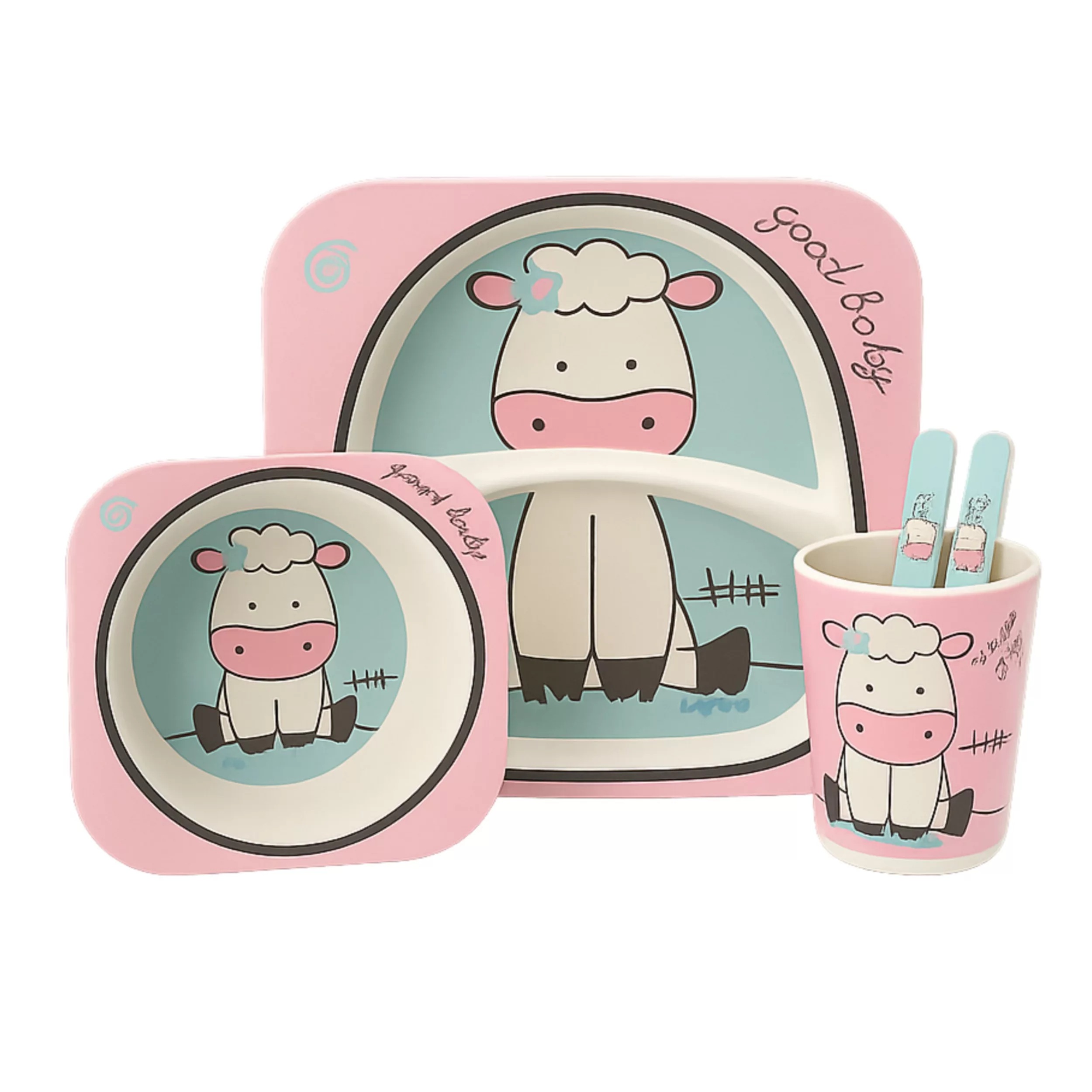 ظرف غذای 5 تکه کودک بامبو مدل ببعی