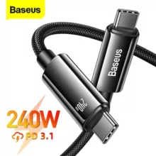 کابل تبدیل USB-C باسئوس مدل (TUNGSTEN GOLD (240W طول 3 متر