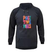 هودی زنانه مدل انرژی مثبت رنگ ذغال سنگی