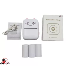 پرینتر لیبل زن ناب سل مدل پرتابل کد PIN02 به همراه سه عدد رول کاغذی