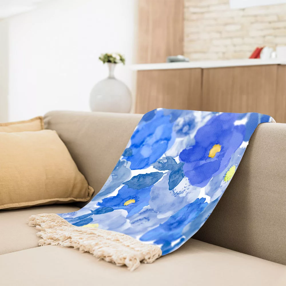 شال مبل مدل گلدار کد f2sh1066 سایز 100x180 سانتی متر