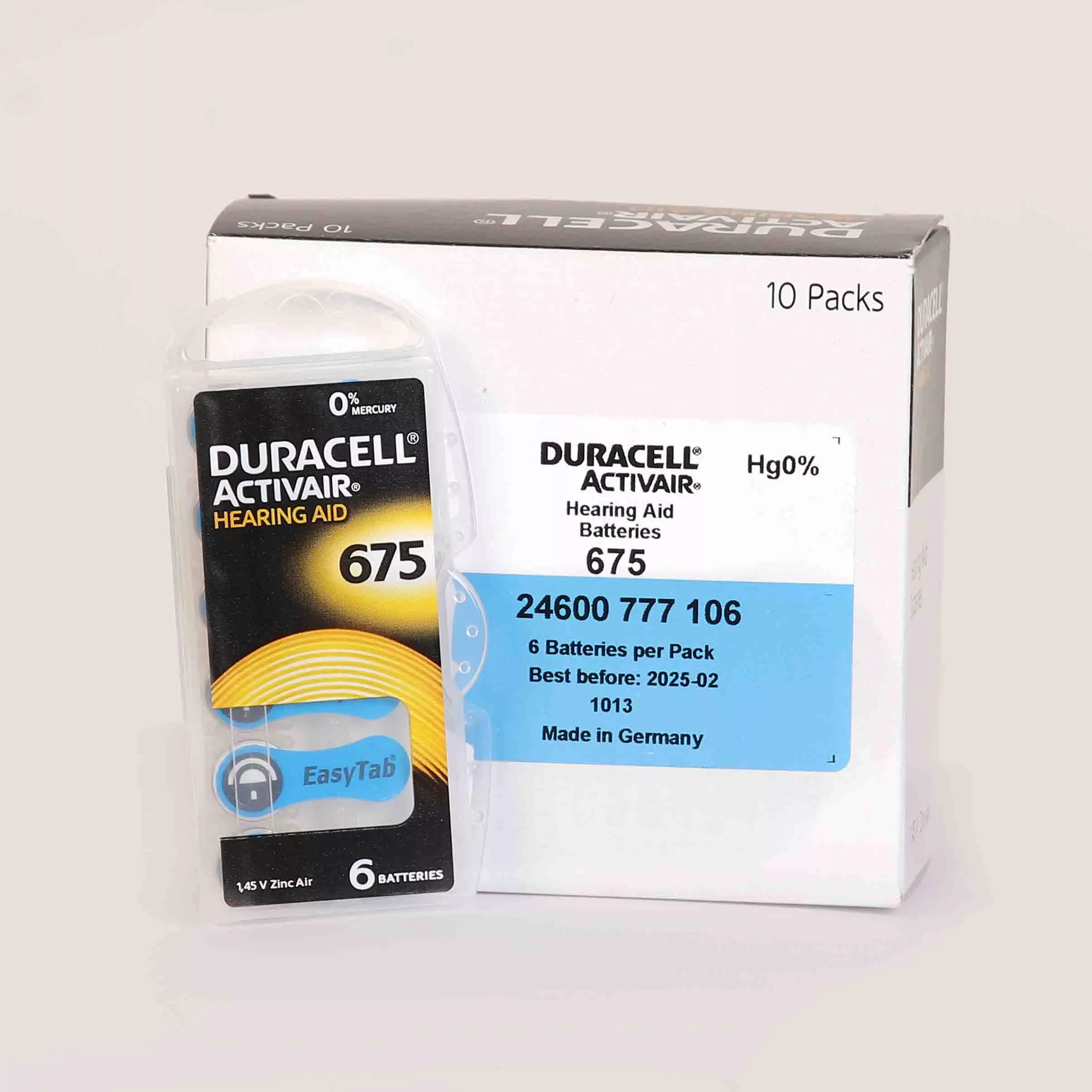 باتری سمعک دوراسل کد 675 بسته 60 عددی