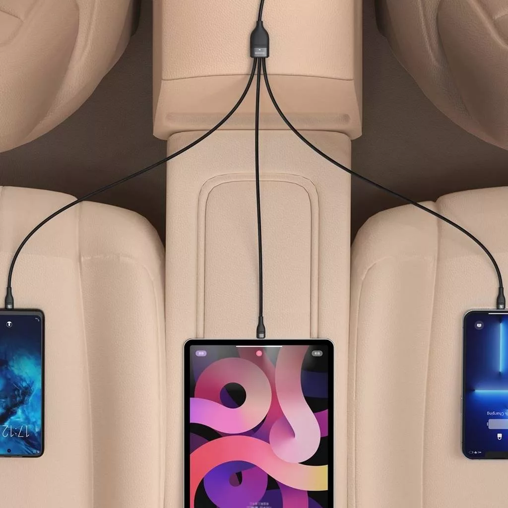 کابل تبدیل USB-C به USB-C / microUSB / لایتنینگ بیسوس مدل Flash Series II CB000004 100W طول 1.5 متر