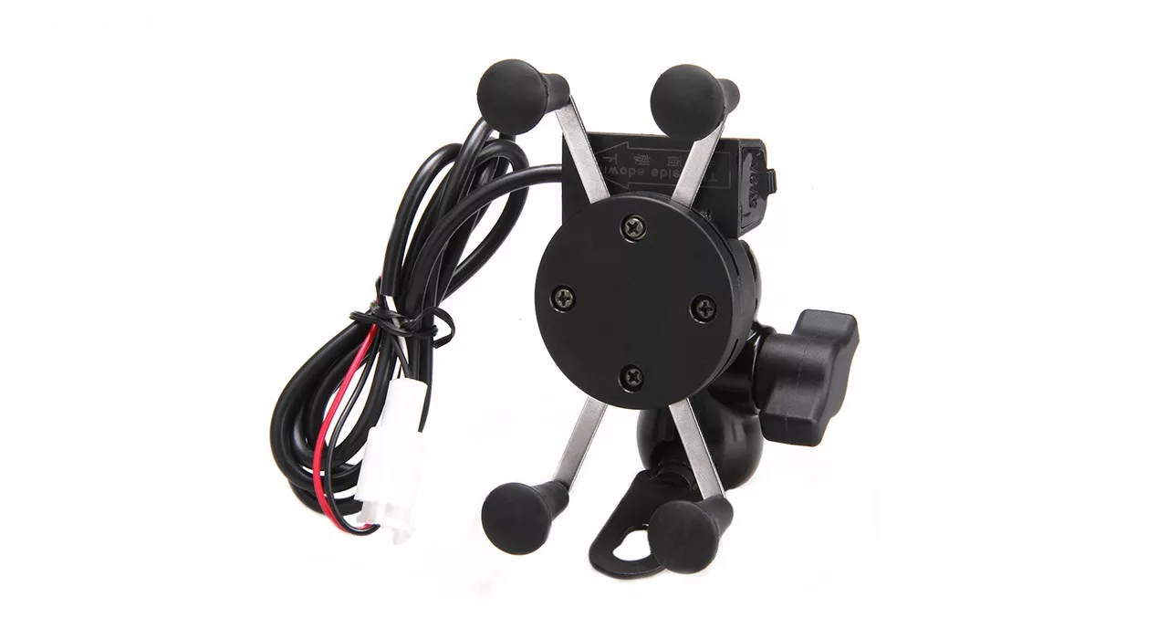 پایه نگهدارنده موبایل شارژر دار مناسب برای موتورسیکلت مدل Phone charging bracke