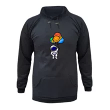 هودی زنانه مدل فضانورد کد ۱۷ رنگ ذغال سنگی