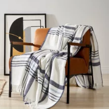 پتو 2 نفر ازدیلک مدل Scotch Mavi Battaniye سایز 220x180 سانتیمتر