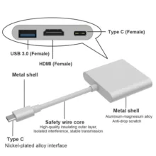مبدل USB-C به HDMI/USB3.0/USB-C مدل T1304