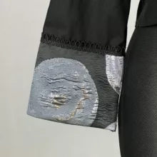 کت رسمی زنانه مدل کراپ لینن خرج کار هندی کد AK1294 رنگ مشکی