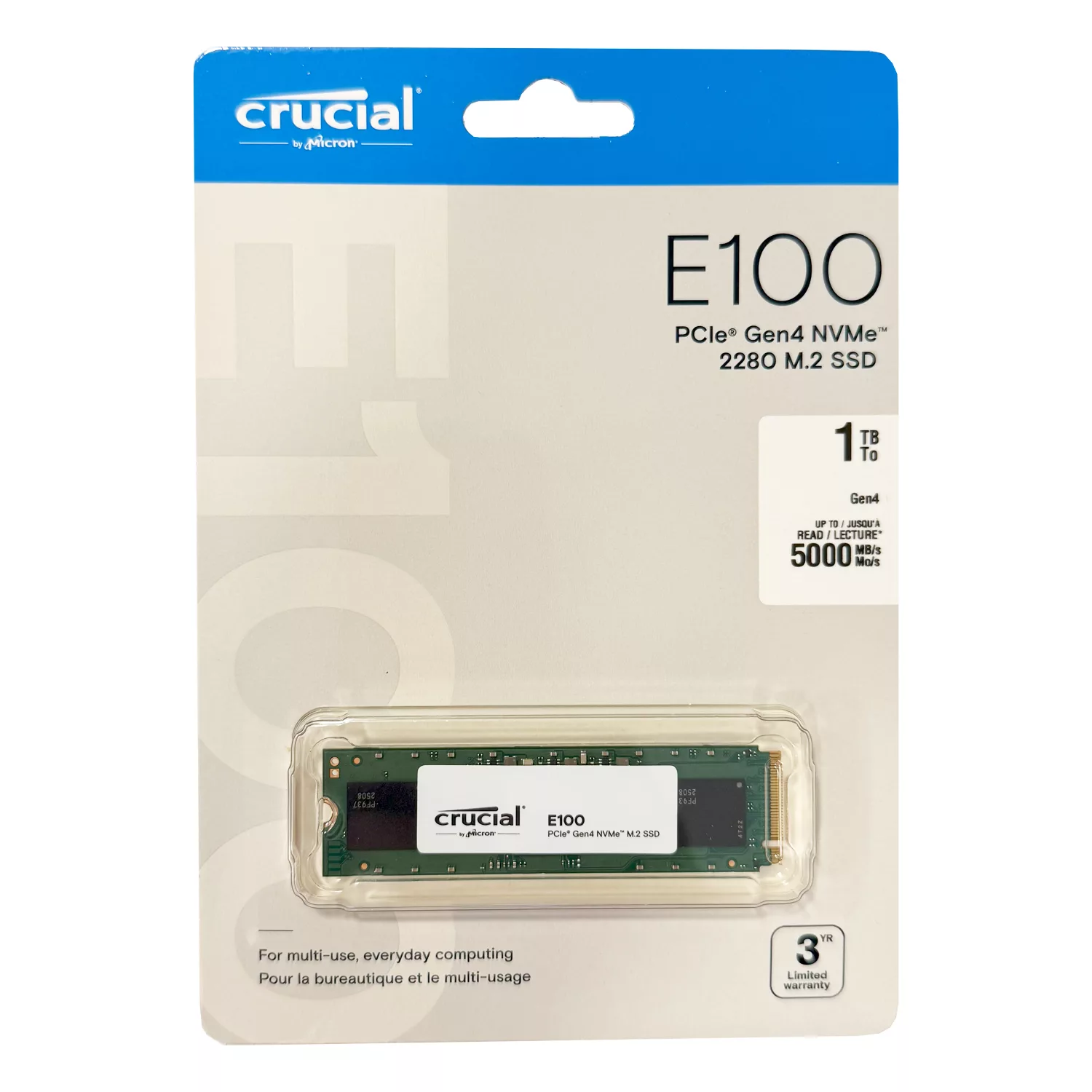 اس اس دی اینترنال PCIe 4.0 کروشیال مدل E100 Gen4 ظرفیت یک ترابایت