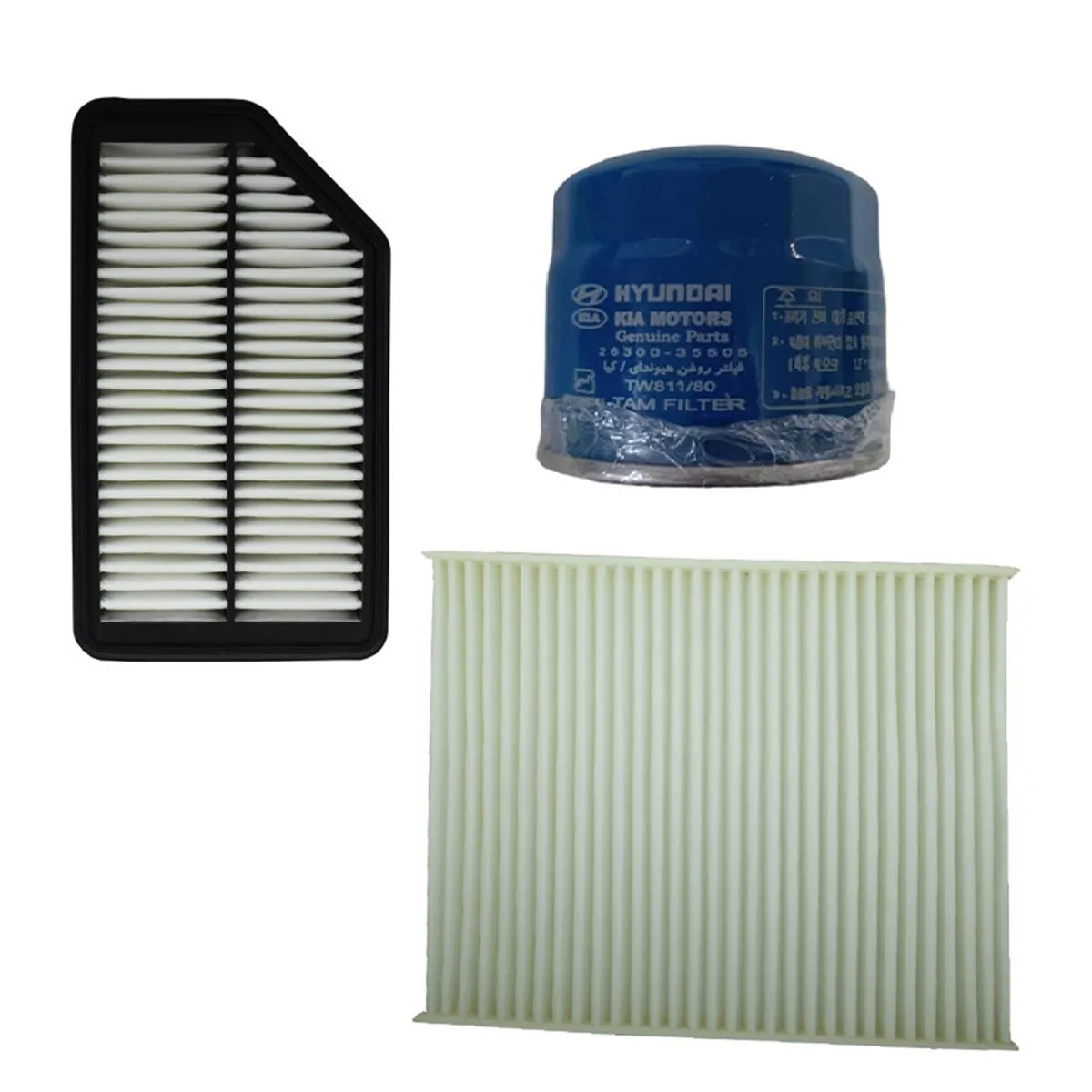 فیلتر روغن تام مدل 26300-35505مناسب برای ولستر به همراه فیلتر کابین و فیلتر هوا