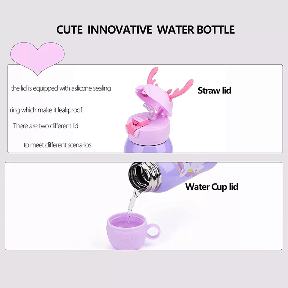 فلاسک کودک مدل شاخ گوزن طرح خرگوش گنجایش 0.5 لیتر