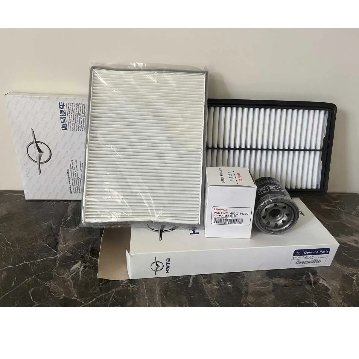 فیلتر روغن خودرو هایما مدل S5-S7 مناسب برای هایما S7 به همراه فیلتر هوا و کابین