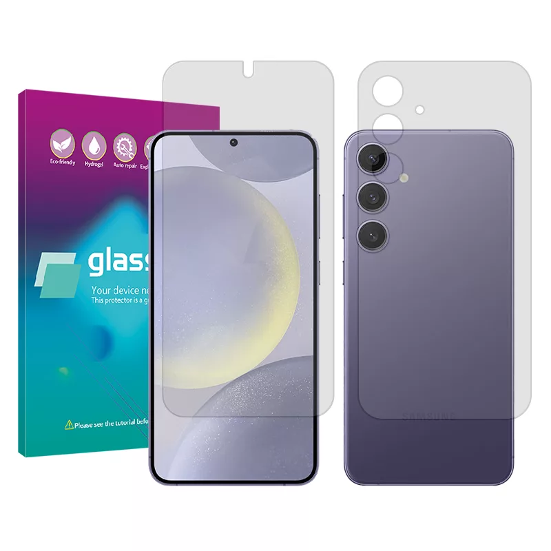 محافظ صفحه نمایش شفاف گلس پرو مدل Resistant مناسب برای گوشی موبایل سامسونگ Galaxy S24 Plus به همراه محافظ پشت گوشی