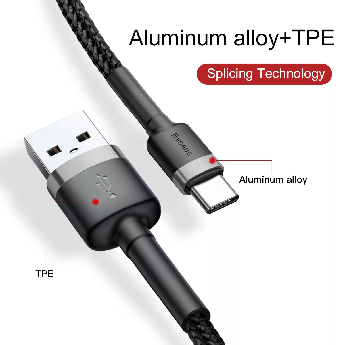 کابل تبدیل USB به USB-C باسئوس مدل CATKLF-UG1 Cafule طول 3 متر