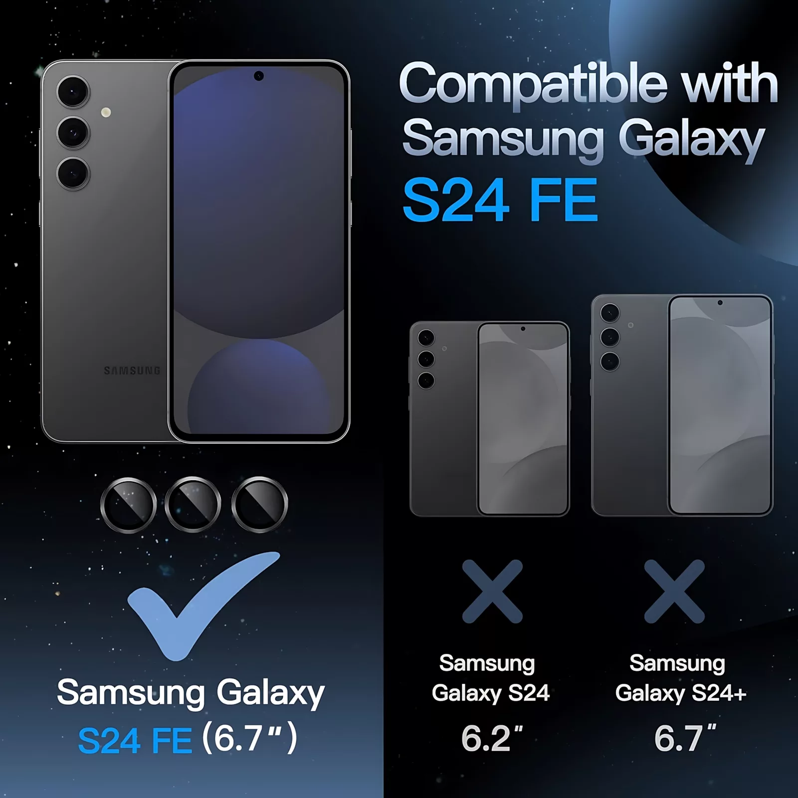 محافظ لنز دوربین شیشهای مک کوی مدل AF مناسب برای گوشی موبایل سامسونگ Galaxy S24 FE