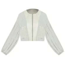 کت رسمی زنانه مدل لینن آستین فانوسی کلوش کد AK1319 رنگ کرم