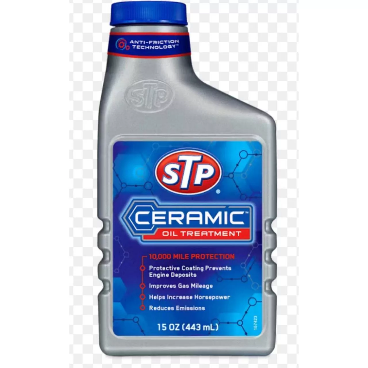 مکمل روغن موتور خودرو بنزینی اس تی پی مدل 68443EN حجم 443 میلی لیتر