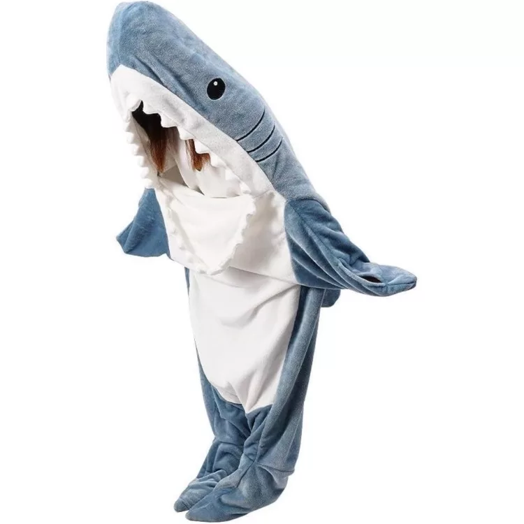 پتو کوکو جم مدل کوسه ای کودکان سایز 100×50 سانتی متر