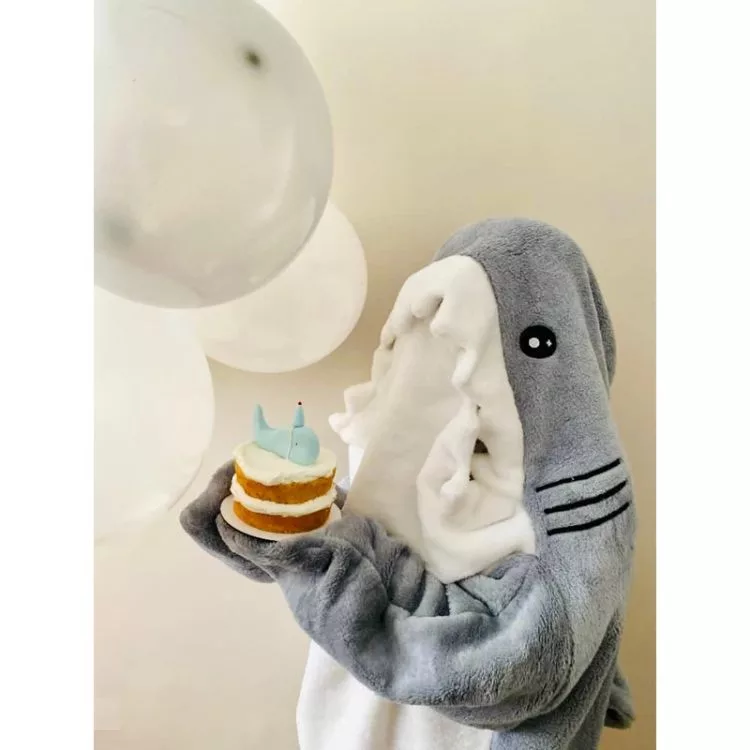 پتو کوکو جم مدل کوسه ای کودکان سایز 100×50 سانتی متر