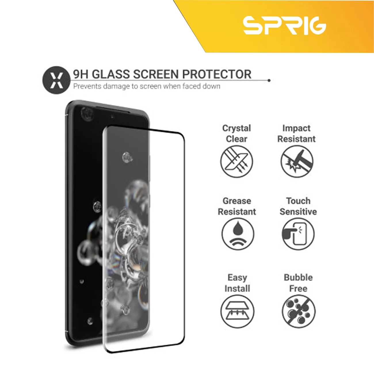 محافظ لنز دوربین اسپریگ مدل 3D-FU مناسب برای گوشی موبایل سامسونگ Galaxy S23 Ultra به همراه محافظ صفحه نمایش