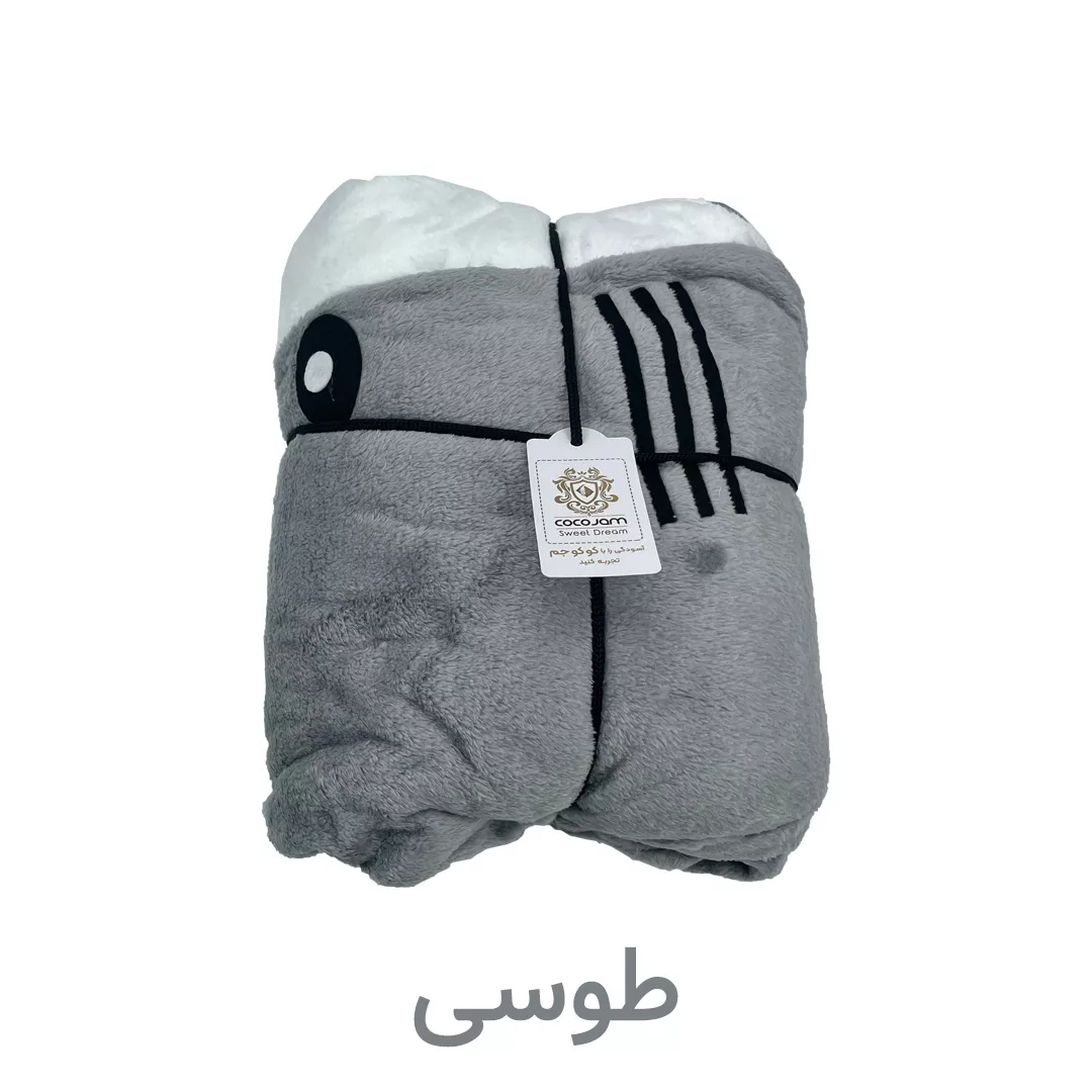 پتو کوکو جم مدل کوسه ای کودکان سایز 100×50 سانتی متر