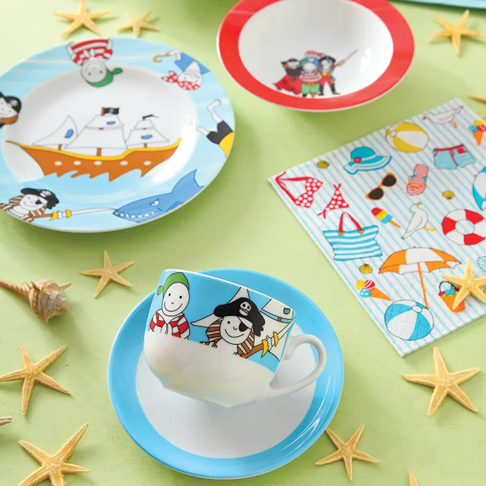 سرویس غذا خوری 5 پارچه کودک چینی زرین ایران سری ایتالیا اف مدل Payret درجه عالی