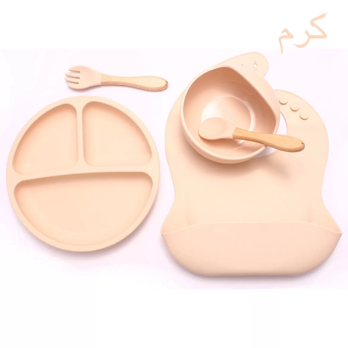 ست ظرف غذا خوری 5 تکه کودک مدل SILICONE