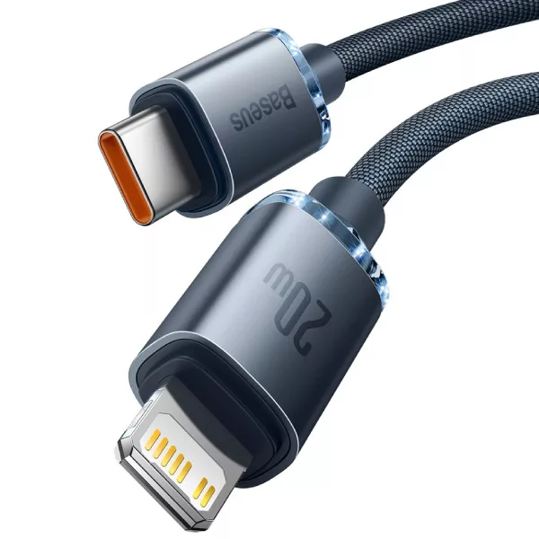 کابل تبدیل USB-C به لایتنینگ باسئوس مدل Crystal Shine Series طول 1.2 متر